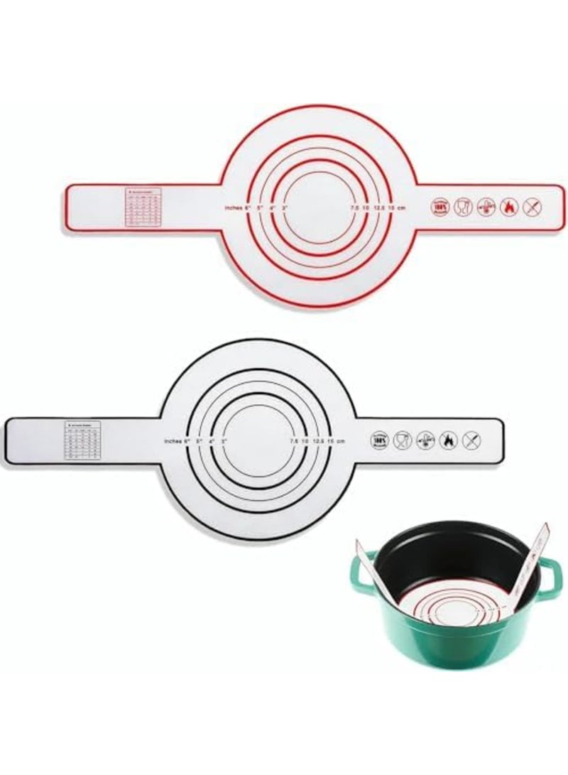 Silicone Baking Mat, for Dutch Oven Bread Baking Non-stick Baking Mat with Long Handle 8.3 Inch Reusable Silicone Baking Sheets Heat Resistant Baking Bread Pad for Dough Pastry - Image 1